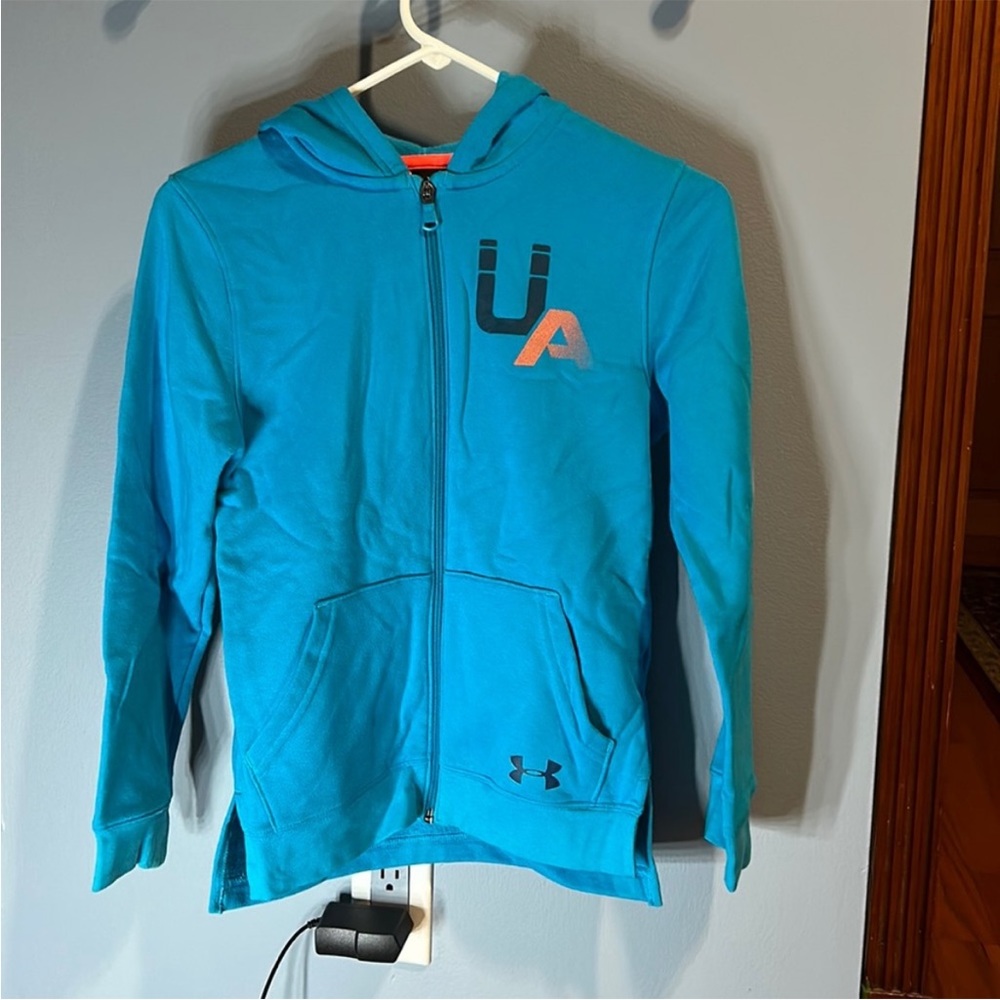 Blue under armor hoodie unisex kids size M